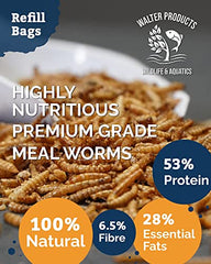 Walter’s Meal Worms (5L) - Dried Mealworms for Wild Birds, Bird Food in Stay Fresh, Refill Bags