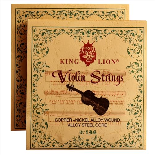 Fansjoy 2 Sets Violin Strings Full Set (G-D-A-E), Universal Violin Strings with Nickel-plated Ball Ends, Compatible with 4/4, 3/4, 1/2 and 1/4 Violins