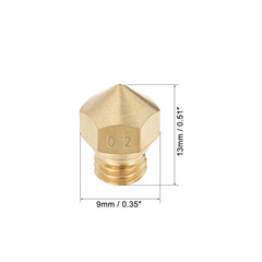 sourcing map 5pcs 3D Printer Nozzle,Brass Nozzle 0.2mm,Extruder Print Head for Filament 1.75mm M7 3D Printer