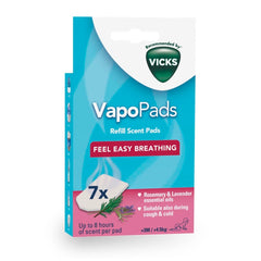 Vicks VapoPads Rosemary & Lavender - Pads with Essential Oils - Pack of 7 - Compatible with our Humidifiers, Inhalers & Diffusers - Suitable for Colds, Congestion - Releases Soothing Vapours - VBR7