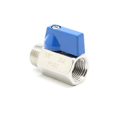 QiiMii New 3/8 inches Stainless Mini Ball Valve NPT Famale x Male Thread SS304