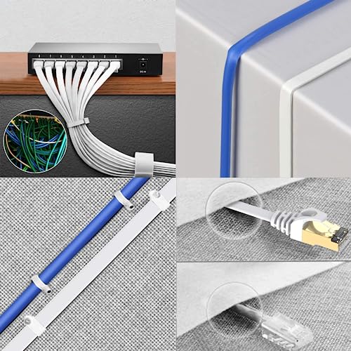 BUSOHE Cat 8 Ethernet Cable 6m, High Speed Flat Gigabit RJ45 Lan Network Cable, 40Gbps 2000Mhz Internet Patch Cord for Switch, Router, Modem, Patch Panel, PC