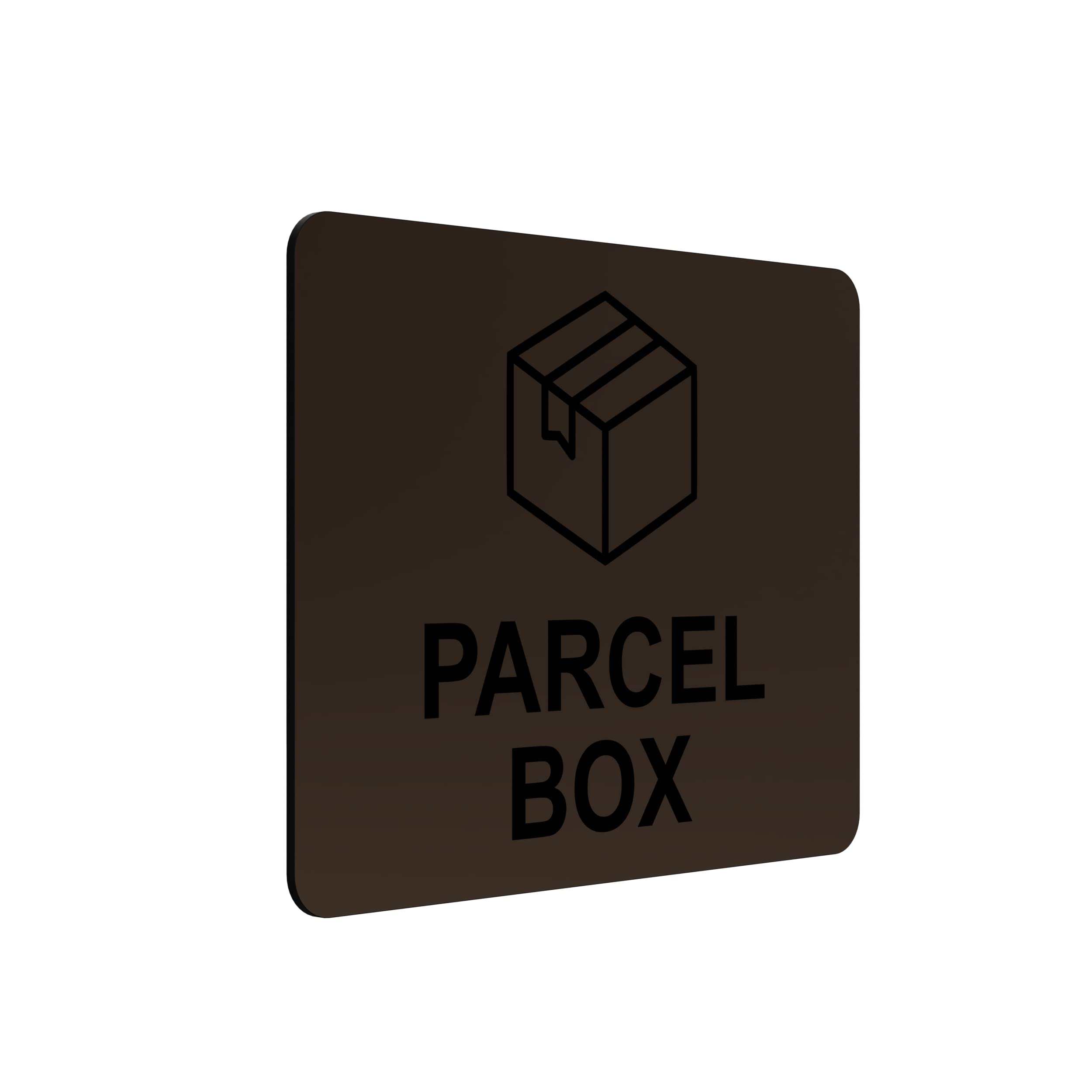 Parcel Box Adhesive Sign - Notice For Deliveries, Delivery Drivers, Packages, Post, Leave Parcel Here (size 12cm x 10cm) Never Loose Your Delivery Again. (Copper)