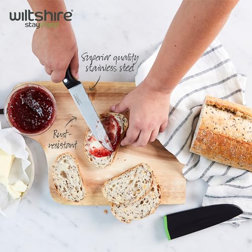 Wiltshire Staysharp Triple Rivet Multi-Purpose Utility Knife 15cm 6, Built-in Sharpener, Keep Your Knife Sharp at All Times, Slim Design Scabbard, Ergonomic Triple Rivet Handle, 10 Year Guarantee