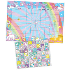 Paper Projects Sparkling Unicorns Reward Chart Includes 56 Sparkly Stickers, Chart is Wipe-Clean,29.7cm x 42cm