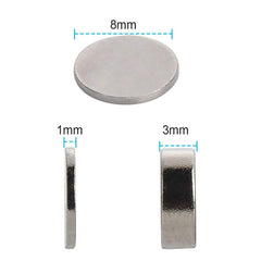 Yizhet 50 Pcs Neodymium Strong Magnets Cylinder Neodymium Magnet 8mm dia x 1mm thick for Arts, Crafts, Hobbies, Home and Office