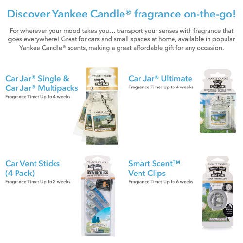 Yankee Candle Car Jar Scented Air Freshener, Clean Cotton, Three Count