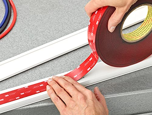 3M VHB GPH-060GF Double Sided Adhesive Tape - Designed to create durable and reliable bonds for high temperatures and multi material bonding - 19mm x 3m, Thickness 0.6mm, Grey (1 Roll)