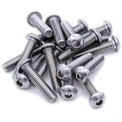 M8 (8mm x 10mm) Hex Socket Button Machine Screw (Bolt) - Stainless Steel (A2) (Pack of 20)