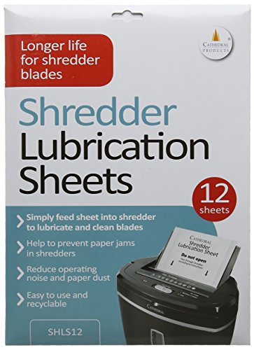 Cathedral Products Pack of 12 Shredder Lubrication Sheets - Great alternative to messy oil