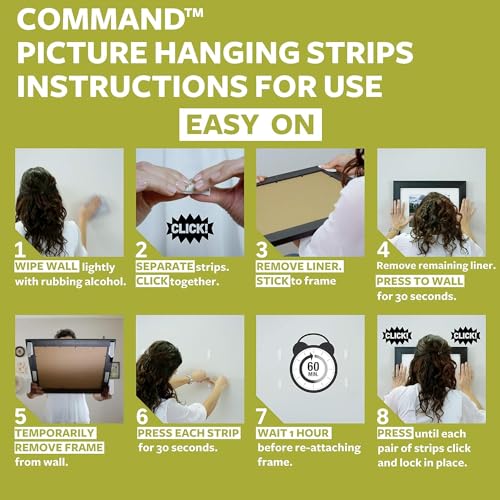 Command Picture Hanging Strips, Value Pack - 8 x 2 Medium and 8 x 2 Large Adhesive Strips - For Pictures, Frames, Mirrors, Wall décor - Damage Free Hanging, White