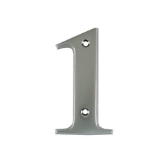 UAP House Numbers - 3 Inch Door Numbers Signature Screw Fix Bevelled Edge For Front Door, Address Number Screw On For Doors And Gates, Letter Times Roman Font (Number 1, Satin Chrome)