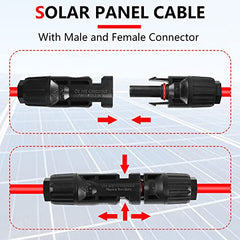 GELRHONR 14AWG Solar Panel Extension Cable with Female and Male Connector, for Home, Shop and RV Solar Panels-(Male/Female) (1M/3.2Ft)