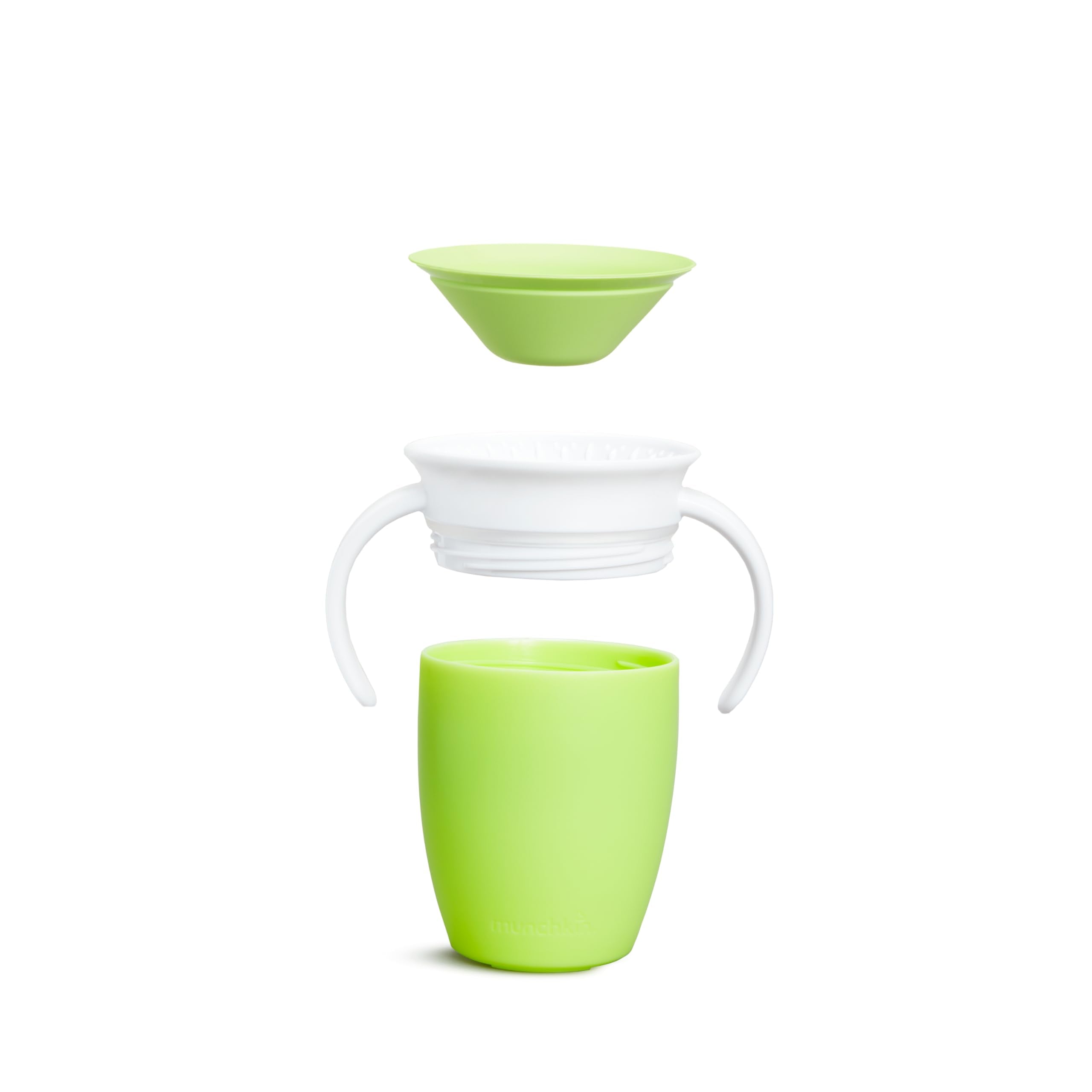 Munchkin Miracle 360 Sippy Cup, Trainer Toddler Cup, BPA Free Baby Cup with Handles, Non Spill Cup, Dishwasher Safe Baby Cup, Leakproof Childrens Cup, Baby Weaning Cup from 6and Months- 7oz/207ml, Green