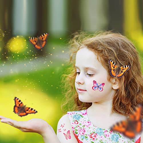 Leesgel 130 Styles Butterfly Glitter Tattoos for Kids, Butterfly Stickers, Temporary Tattoos for Girls Party Bag Fillers Birthday Decorations Fancy Dressing Up Accessories, Butterfly Gifts Favours