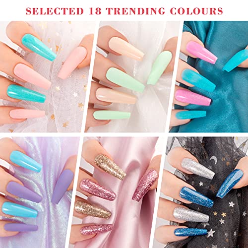 Lavender Violets 21 Pcs Gel Nail Polish Frozen Sliver Diamond Gold Nude Pink Purple Blue Ice Romantic Valentine Gift Set Soak Off UV LED Base,Glossy n Matte Top Coat Manicure Shellac Varnish F986