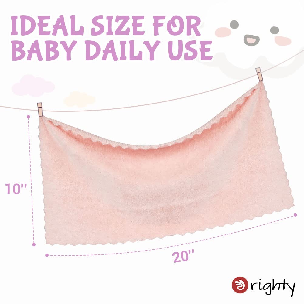 Orighty Burp Cloths, Super Soft & Highly Absorbent Coral Fleece, 20 x 10 Inch Gentle & Large Burp Rugs for Baby Sensitive Skin - Burping Cloths for Newborn Essential, 8 Pack