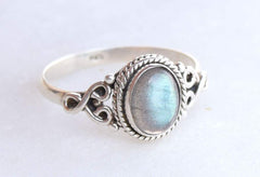 Labradorite Stone Ring 925 Sterling Silver Statement Ring For Women Size UK O Natural Gemstone Ring Handmade Ring Christmas Gifts Ring Jewelry