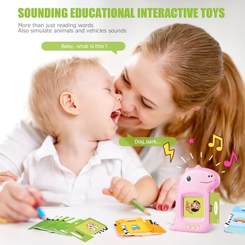 Talking Flash Cards for Toddler Toys for 2 3 4 5 6 Year Old Baby Girls Preschool Learning Resources Sensory Toys for Autism Educational Montessori Toys with 224 Words Interactive Gifts For Kid Age 2-6