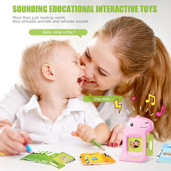 Talking Flash Cards for Toddler Toys for 2 3 4 5 6 Year Old Baby Girls Preschool Learning Resources Sensory Toys for Autism Educational Montessori Toys with 224 Words Interactive Gifts For Kid Age 2-6