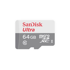 SanDisk Ultra 64 GB microSDXC Class 10 Memory Card up to 48 Mbps - White/Grey