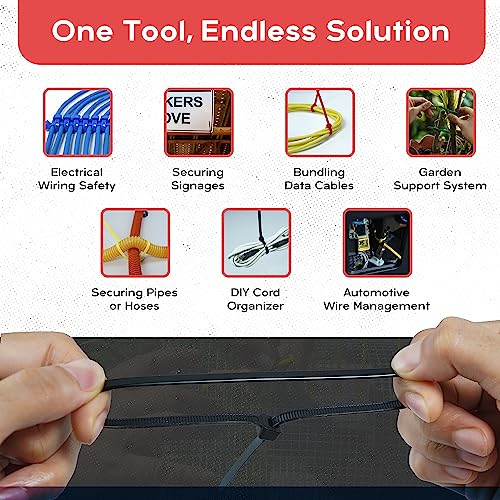 Coloured Cable Ties - 100 pcs Red Zip Ties for Secure Cord Management - Heavy Duty Cable Ties Up to 54.4 kg Tensile Strength - 150 x 3.6 mm Tie Wraps with Auto-Locking Mechanism - Just Cable Ties