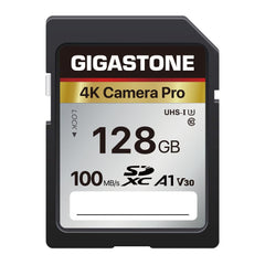 Gigastone 128GB SDXC Memory Card 4K Pro Series Camera Transfer Speed Up to 100MB/s Compatible with Canon Nikon Sony Camcorder, A1 V30 UHS-I Class 10 for 4K UHD Video