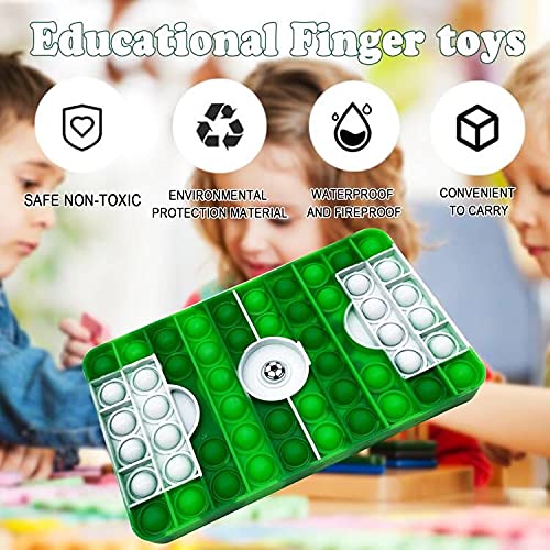 Cykapu Bubble Poppet Fidget Toy, Silicone Rainbow Push Pop Fidget Sensory Toy, Popping Fidget Stress Autism Relief Toy for Parent-Child, Friends, Gift, Party(Green Football Field-A)