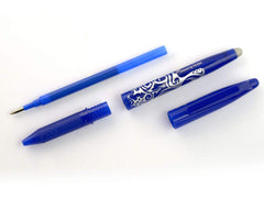 PILOT FriXion Ball, erasable rollerball pen (blue) and 9 refills and Frixion eraser