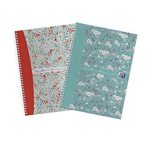 Oxford My Notes A5 Floral and Bloom, 140 Pages, Scribzee Enabled (Twin Pack)