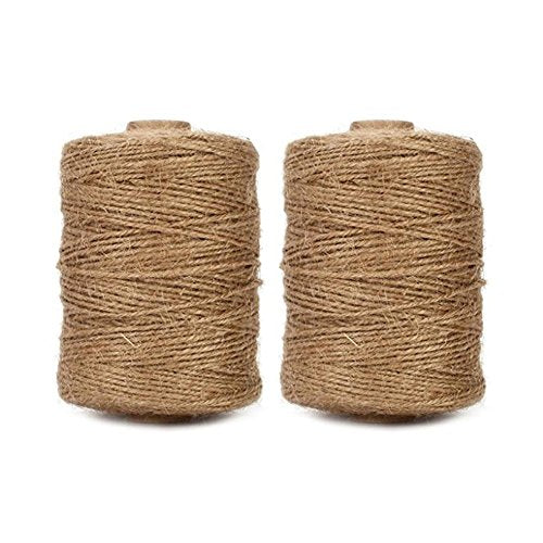 tenn well 1000 Feet Jute Twine String, 3 Ply 1.8mm Thick Garden Twine String for DIY Crafts, Gift Wrapping, Bundling Packing and Gardening (Brown)