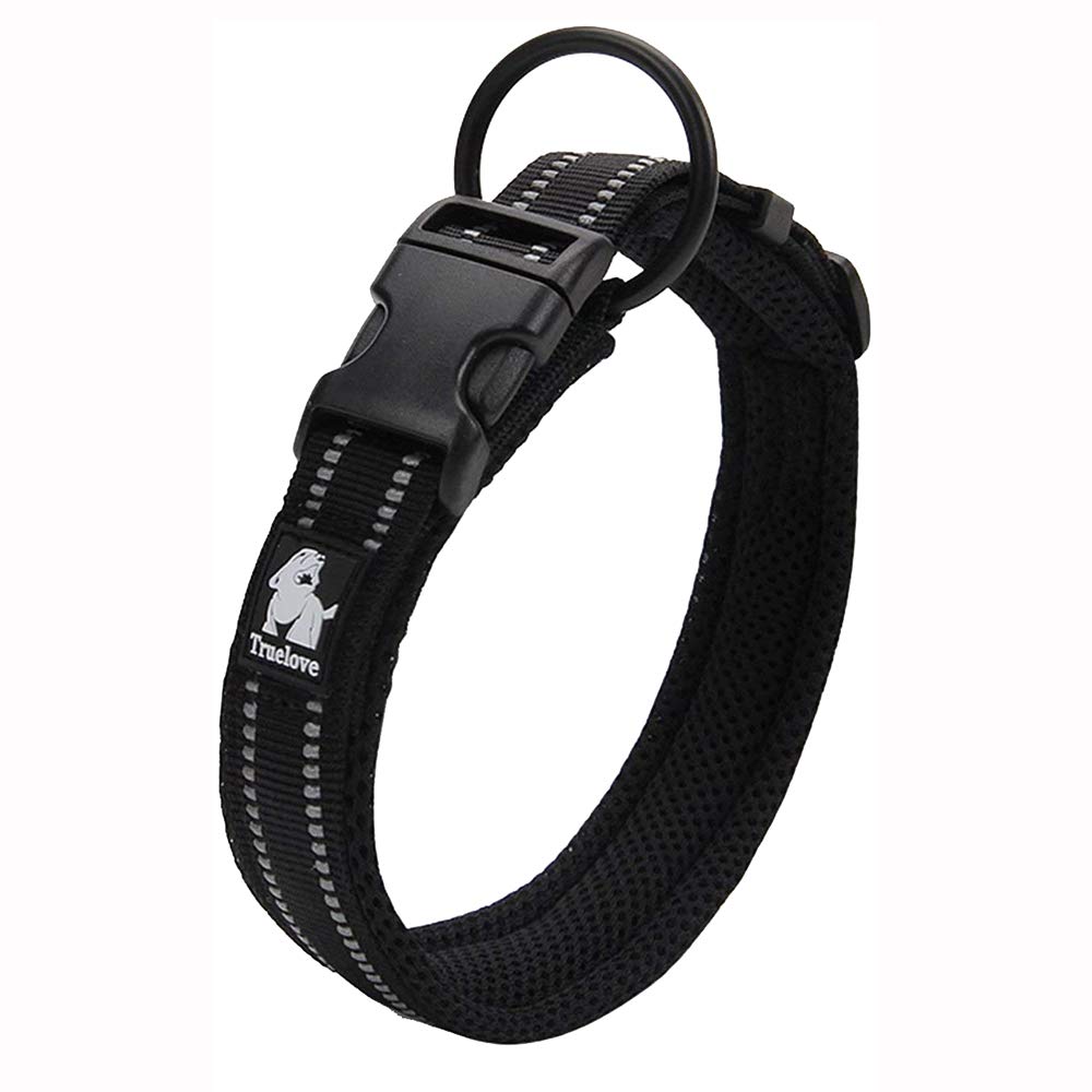 Truelove Dog Training Collar TLC5011 Reflective Premium Buckle Nylon Webbing Pet Dog Collars,High Grade Nylon Webbing No Choke Basic Collars Now Available (2XS, Black)