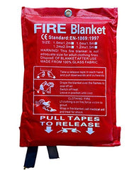 ASPIRE UK® 1m x 1m Soft Case Fire Blanket, Large, Quick Unfolding, with Loops