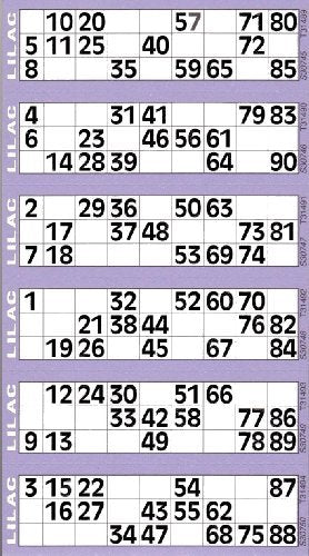 Jumbo Bingo Tickets pads 6 to view (Lilac)