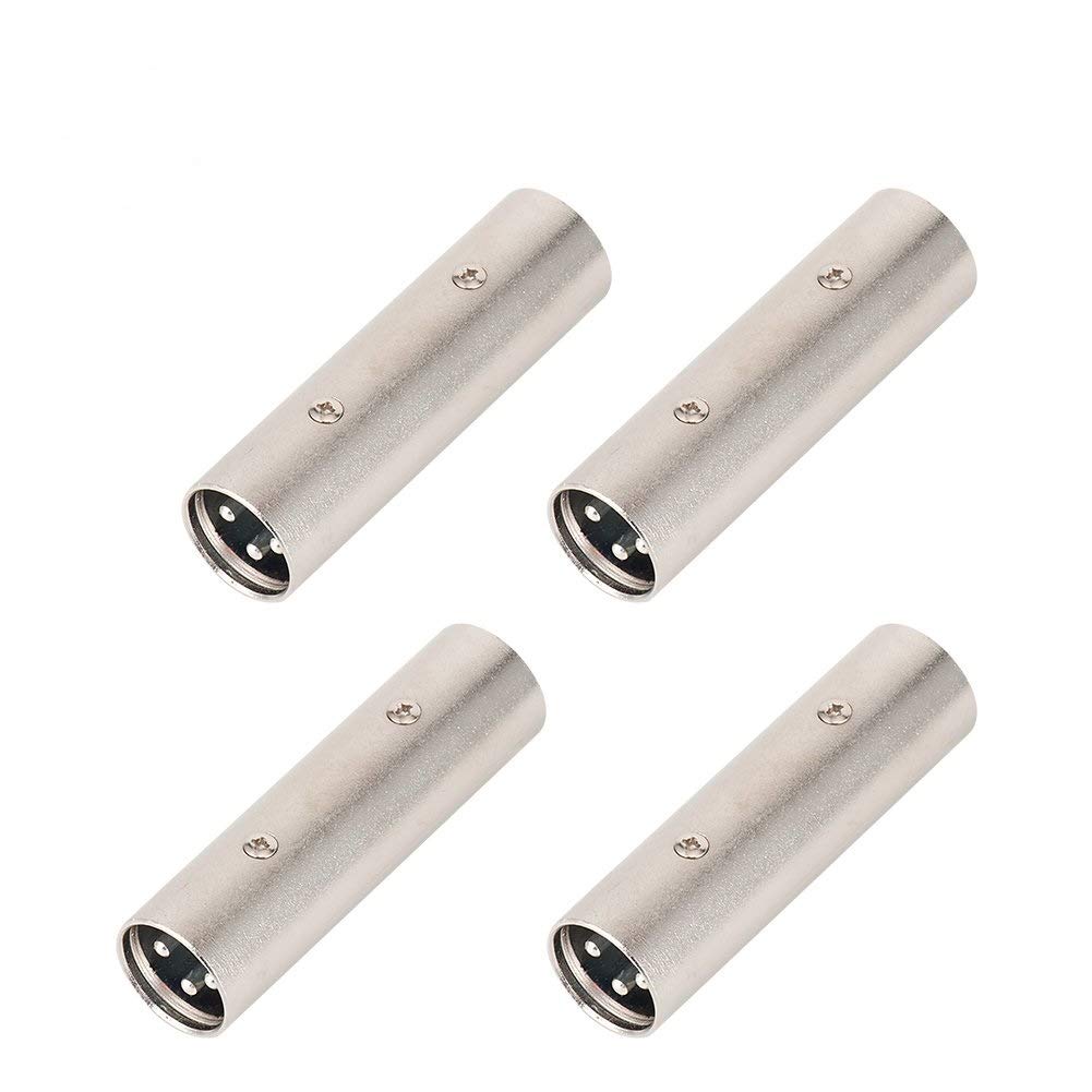 XLR Gender Changer, VANDESAIL 3 Pin XLR to XLR Adapter XLR Male Coupler 4 Pack