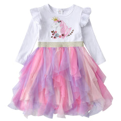 VIKITA Girls Dresses Princess Dress Flower Tulle Birthday Party Dress Girls Clothing LH4785 6T