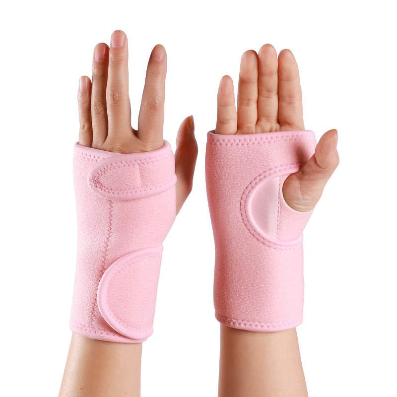 Compression Wrist Support Brace for Men & Women   Adjustable Wrist Support Wraps   Wrist Band Support Sleeve   Carpal Tunnel Brace for Pain Relief, Tendonitis, Arthritis, Gym, Sports (Pink, Left)