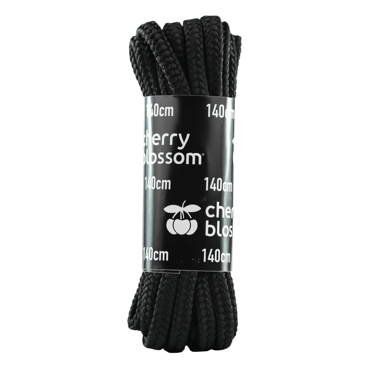 Cherry Blossom Footwear Round Lace Shoelaces, Black, 140cm