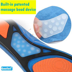 Goofort Women Men Massage Insoles Gel Insoles Stimulating Yonnquan Acupoint Relieve Your Sore Feet 3D-Xpain™-Plus with Cushion Shock Absorption Work Boots Long Sports Standing Pressure Relief UK5-13