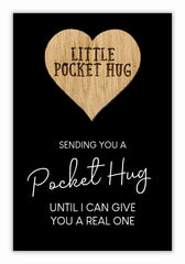 Sending You Little Pocket Hug Token – Handmade Wooden Heart on Keepsake Card - 5.5 x 8.5 cm   Send a Hug, Postable Gift   Small Gift under 5 pounds, Thinking of you Gift