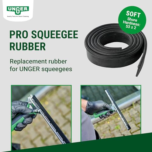 UNGER Window Cleaning Squeegee Blade Replacement - Soft Rubber 106cm Adjustable Size Strip - Professional Quality, Double Sided Premium Rubber