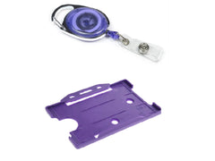 ID Card It ID Card Pass Badge Holder and Premier Yo Yo Retractable Reel (Purple)