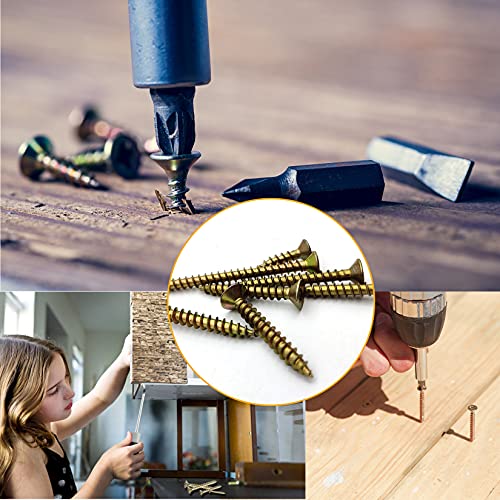 250 Pcs M4 Self-tapping Wood Screw Kits, Cross Pan Head Drywall Screws, Self Drilling Chipboard Screws, Multi Use High Performance Screws Assortment - M4x(16/20/25/30/35/40/50 mm)