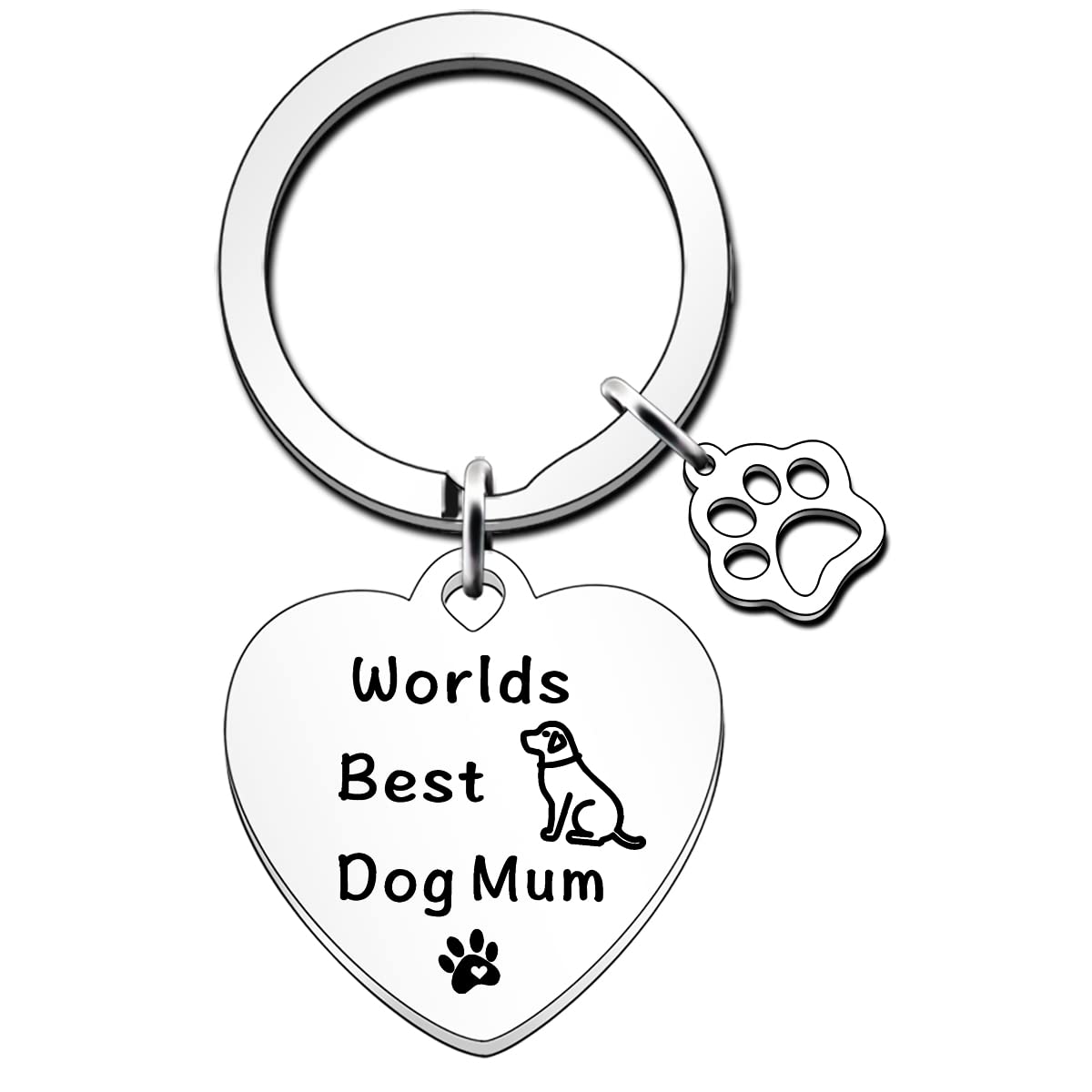 JETTOP Dog Mum Gifts Keyring- Dog Mum Birthday Gifts Gifts for New Puppy Mum Dog Mummy Christmas Mothers Day Present Worlds Best Dog Mum