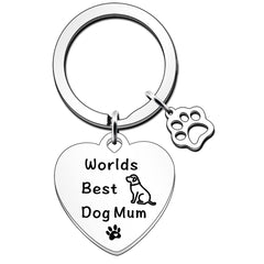 JETTOP Dog Mum Gifts Keyring- Dog Mum Birthday Gifts Gifts for New Puppy Mum Dog Mummy Christmas Mothers Day Present Worlds Best Dog Mum