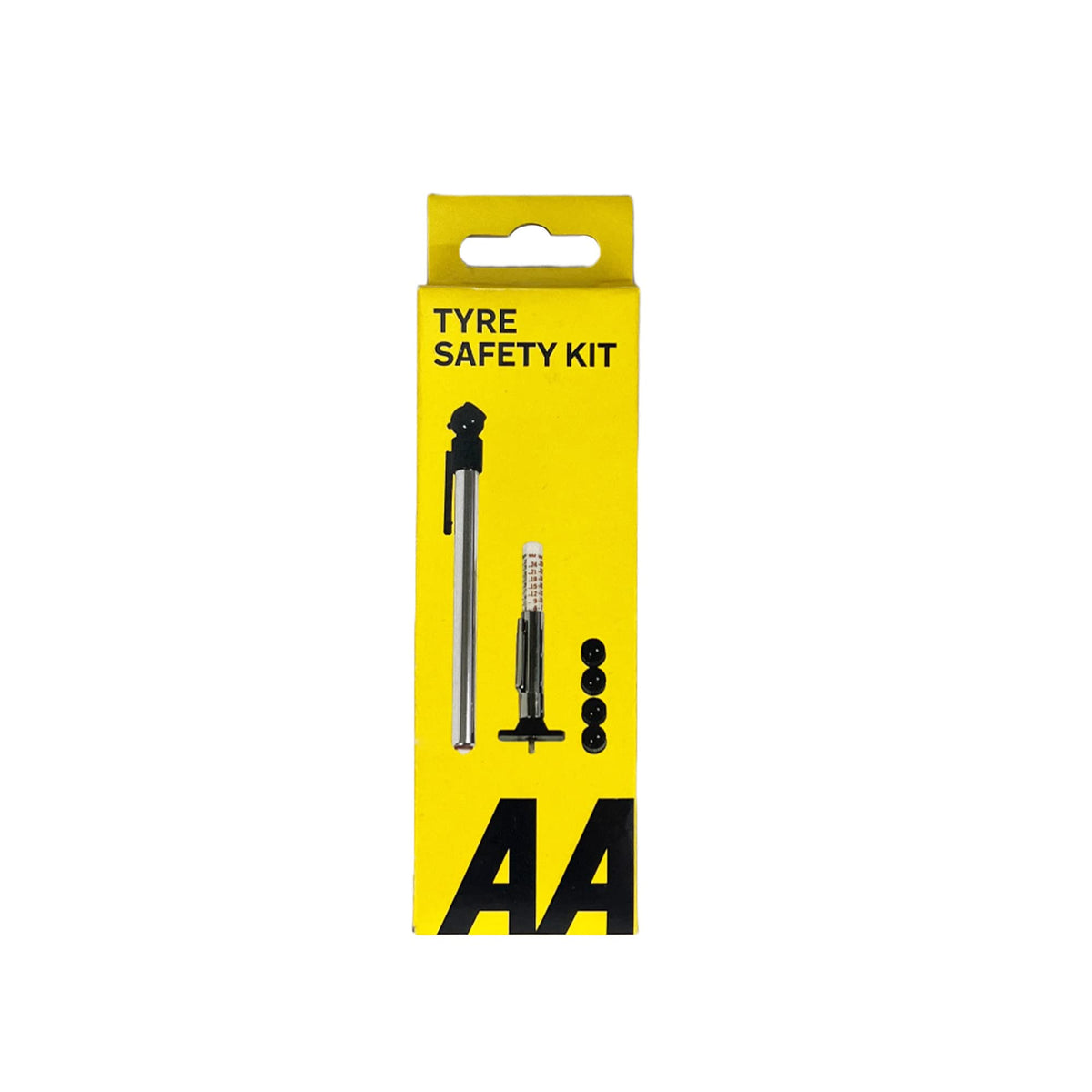 AA Tyre Safety Kit for Cars AA1146 - 2 Gauges for Tread Depth and Tyre Pressure Plus 4 Dust Caps, Green