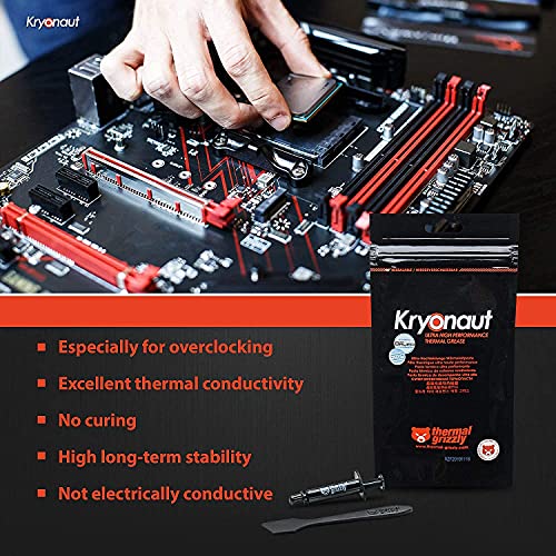 Thermal Grizzly - Kryonaut thermal paste - For cooling all processors, graphics cards and heat sinks in computers and consoles (1 Gram)