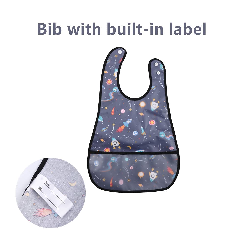 norinori Baby bibs Waterproof Bib - Feeding bib, Adjustable Washable, Soft ForToddler Infant Kids, 0-36 Months