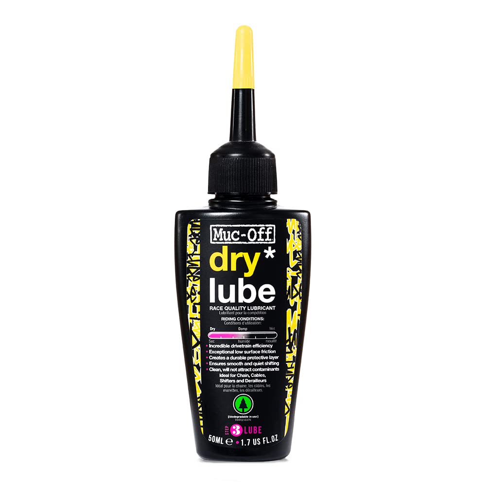 Muc-Off Dry Chain Lube, 50ml - Bike Lube, Bike Chain Oil, Chain Wax for Dry Weather Conditions - Biodegradable Bike Lubricant and Bicycle Chain Oil