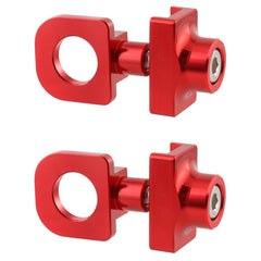 Saipor 2pcs Bicycle Chain Tensioner Adjuster Aluminum Alloy Chain Fastener for BMX Fixie Bike Single Speed Bicycle, Red